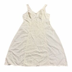 70s European Vintage Triumph Silky Lace Slip Dress (Ivory/White) Size M/L EU 42